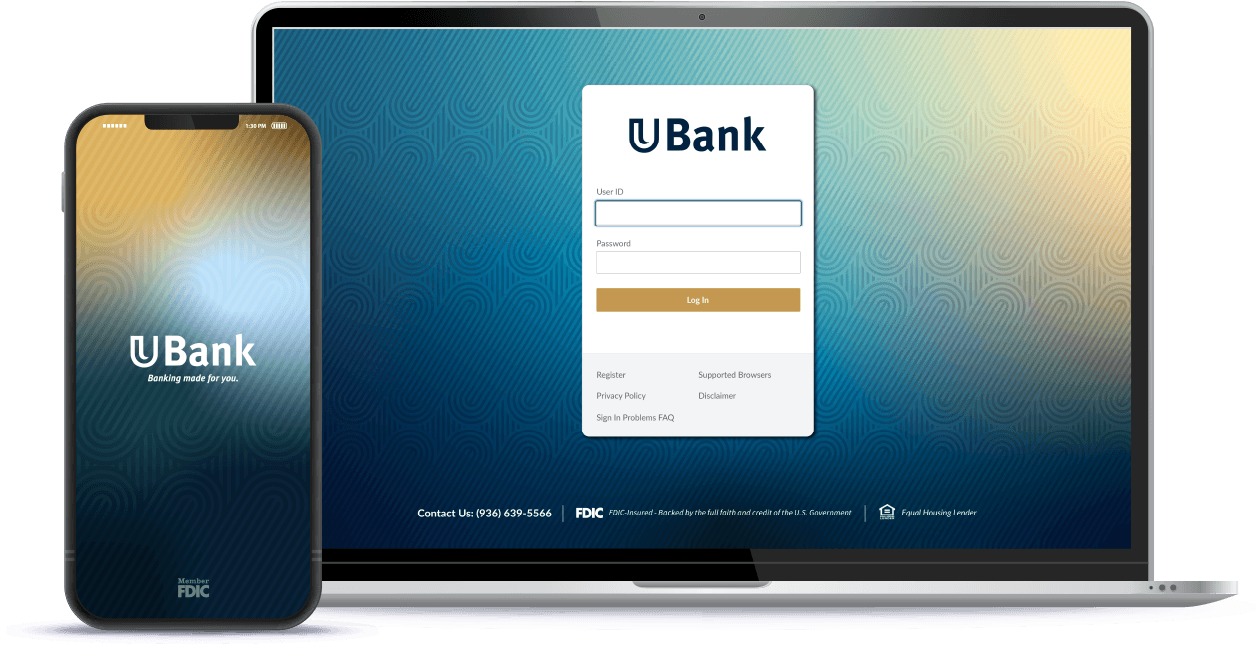 UBank Online Banking Portal - Phone and Laptop